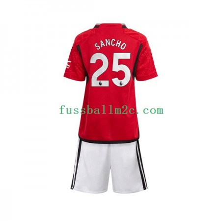 Fußballtrikots Manchester United Sancho 25 Kinder Heim Trikotsatz 2023-2024